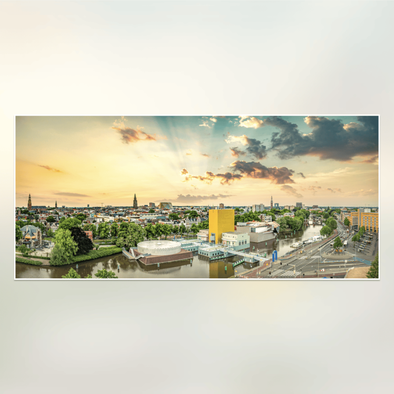 Panoramafoto van de Museumbrug in Groningen 