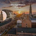 Foto van het Forum Groningen - Hoge resolutie avondschemering