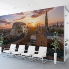 Foto van het Forum Groningen - Avondschemering kantoor